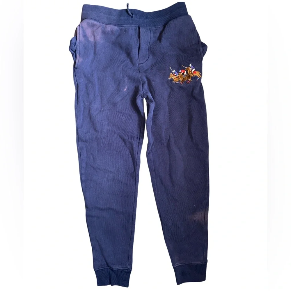 ⭐️ 3/$15 *Bleached* Ralph Lauren • Blue and Maroon • Joggers • Medium